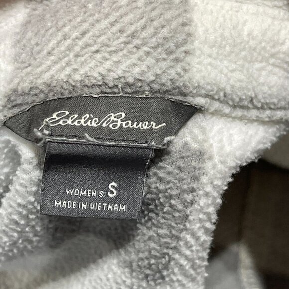 Eddie Bauer Women's Fleece Button Front Shirt Gray Buffalo Plaid Size S Small - Picture 5 of 7
